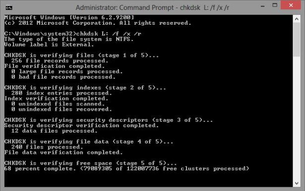 Command Prompt – Run CHKDSK