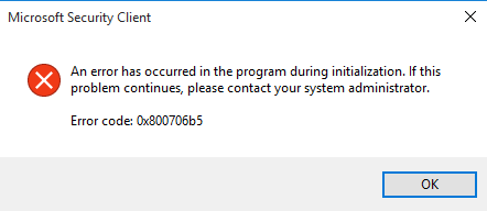 Fix Error 0x800706B5