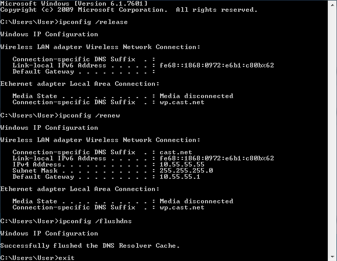 Command Flush DNS and Renew IP