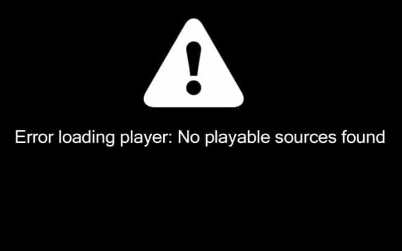 Error loading player: No playable sources found