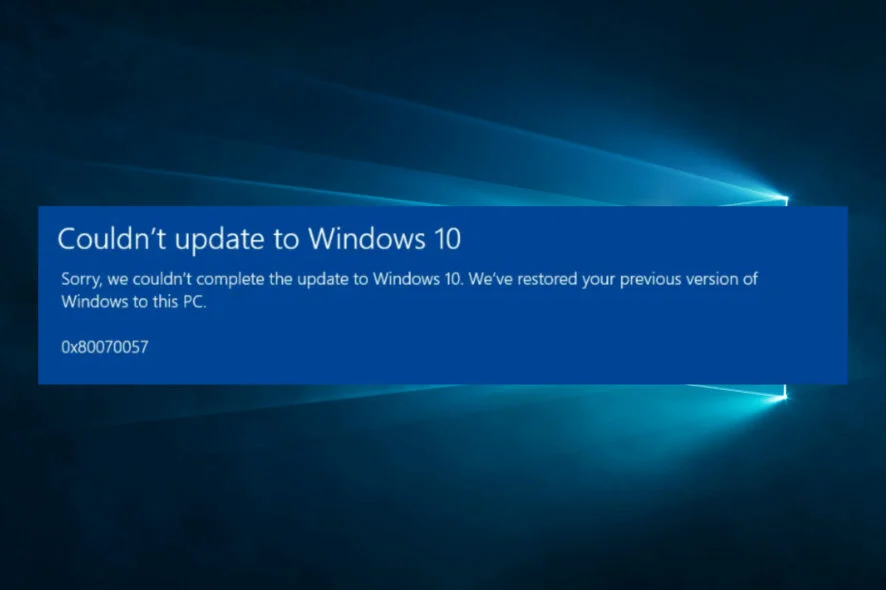 Windows Update error 0x80070057